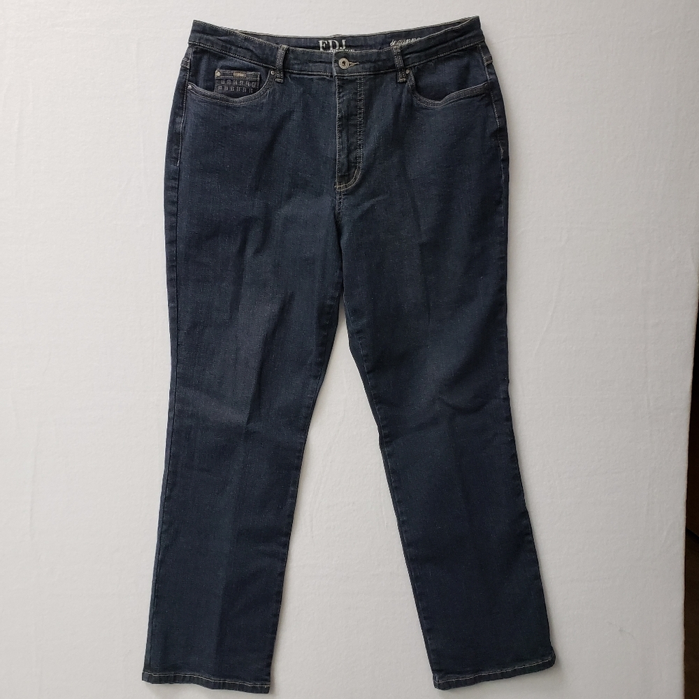 French Dressing Womens Straight Leg Jeans 16P Dark High Rise Made Canada Suzanne